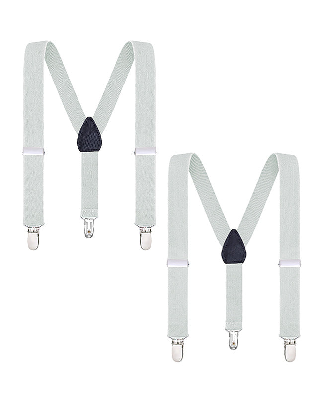 Buyless Fashion Adjustable 2 Pack Suspenders for Kids Toddlers Baby Elastic Solid Color 1 Inch - Y Back Design