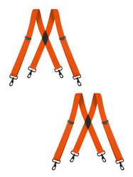 "Buyless Fashion 2 pack Suspenders for Men - 48"" Adjustable Straps 1 1/4"" - X Back with Black Hooks"