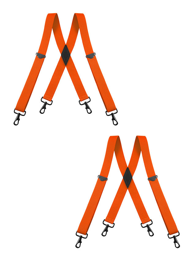 "Buyless Fashion 2 pack Suspenders for Men - 48"" Adjustable Straps 1 1/4"" - X Back with Black Hooks"