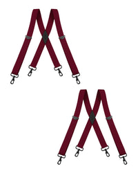 "Buyless Fashion 2 pack Suspenders for Men - 48"" Adjustable Straps 1 1/4"" - X Back with Black Hooks"
