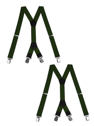 "Buyless Fashion Heavy Duty Textured 2 Pack Suspenders for Men - 48"" Adjustable Straps 1 1/2"" - Y Shape"