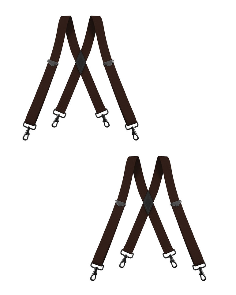 "Buyless Fashion 2 pack Suspenders for Men - 48"" Adjustable Straps 1 1/4"" - X Back with Black Hooks"