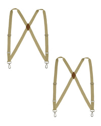 "Buyless Fashion Trucker 2 Pack Suspenders for Men - 48"" Elastic Adjustable Straps 1"" - X Back Utility Braces"