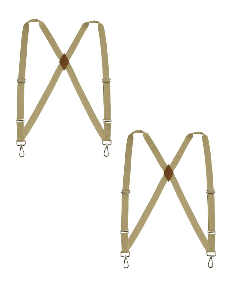 "Buyless Fashion Trucker 2 Pack Suspenders for Men - 48"" Elastic Adjustable Straps 1"" - X Back Utility Braces"