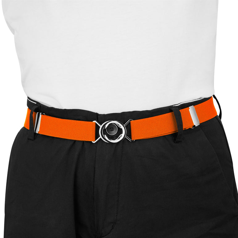 Buyless Fashion Kids Toddlers Baby Adjustable Elastic Stretch Belt with Silver Twisted Buckle