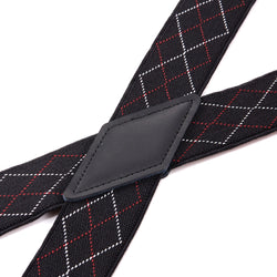 "Buyless Fashion 2 pack Suspenders for Men - 48"" Adjustable Straps 1 1/4"" - X Back with Black Hooks"