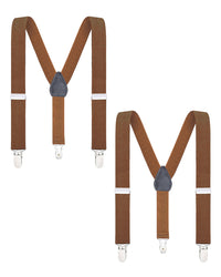Buyless Fashion Adjustable 2 Pack Suspenders for Kids Toddlers Baby Elastic Solid Color 1 Inch - Y Back Design