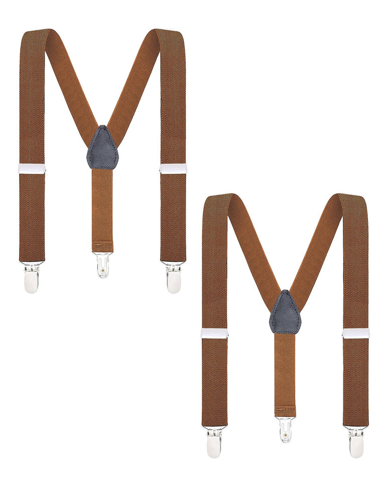 Buyless Fashion Adjustable 2 Pack Suspenders for Kids Toddlers Baby Elastic Solid Color 1 Inch - Y Back Design
