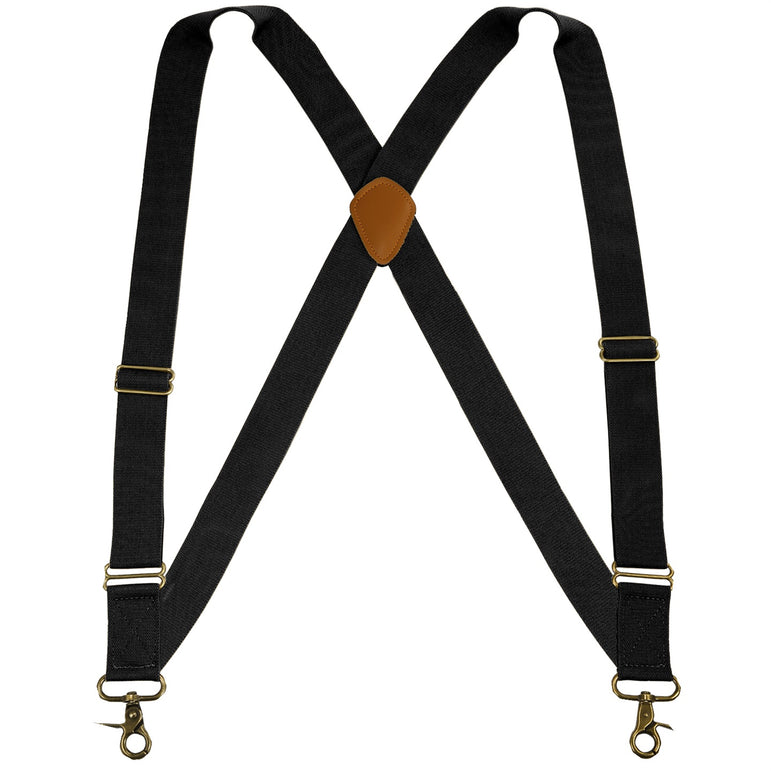 "Buyless Fashion Trucker Suspenders for Men - 48"" Elastic Adjustable Straps 1 1/4"" - X Back Utility Braces"