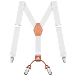 "Buyless Fashion Adjustable Suspenders for Kids - 26"" Elastic Straps 1"" - Leather Y Shape Back - 5151"