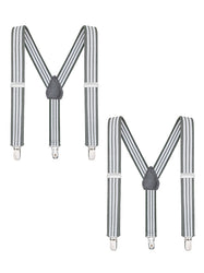 Buyless Fashion Adjustable 2 Pack Suspenders for Kids Toddlers Baby Elastic Solid Color 1 Inch - Y Back Design