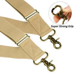 "Buyless Fashion Trucker Suspenders for Men - 48"" Elastic Adjustable Straps 1 1/4"" - X Back Utility Braces"