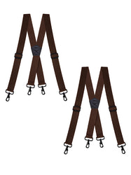"Buyless Fashion Heavy Duty 2 Pack Suspenders for Men - 48"" Adjustable Straps 1 1/2"" - X Back with Strong Hooks"