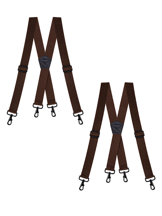 "Buyless Fashion Heavy Duty 2 Pack Suspenders for Men - 48"" Adjustable Straps 1 1/2"" - X Back with Strong Hooks"