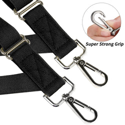 "Buyless Fashion Trucker 2 Pack Suspenders for Men - 48"" Elastic Adjustable Straps 1"" - X Back Utility Braces"
