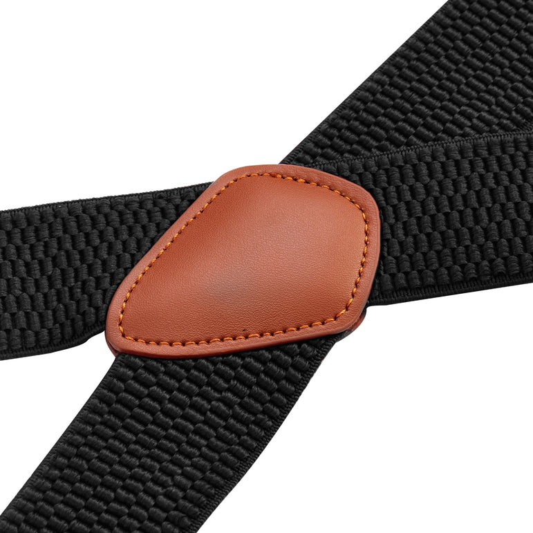 "Buyless Fashion Heavy Duty 2 Pack Suspenders for Men - 48"" Adjustable Straps 1 1/2"" - X Back with Strong Hooks"