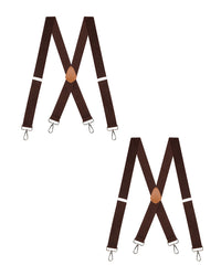 "Buyless Fashion Heavy Duty 2 Pack Suspenders for Men - 48"" Adjustable Straps 1 1/2"" - X Back with Strong Hooks"
