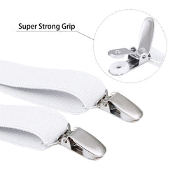 Buyless Fashion Adjustable 2 Pack Suspenders for Kids Toddlers Baby Elastic Solid Color 1 Inch - Y Back Design