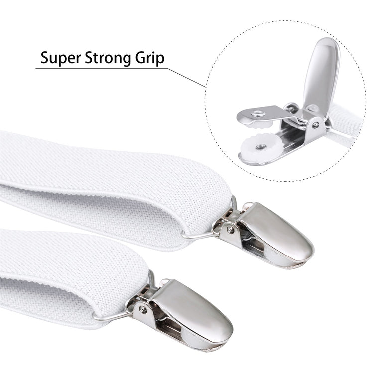 Buyless Fashion Adjustable 2 Pack Suspenders for Kids Toddlers Baby Elastic Solid Color 1 Inch - Y Back Design