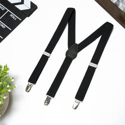Buyless Fashion Adjustable 2 Pack Suspenders for Kids Toddlers Baby Elastic Solid Color 1 Inch - Y Back Design