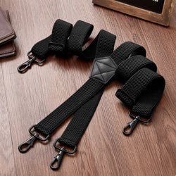 "Buyless Fashion Heavy Duty 2 Pack Suspenders for Men - 48"" Adjustable Straps 1 1/2"" - X Back with Strong Hooks"