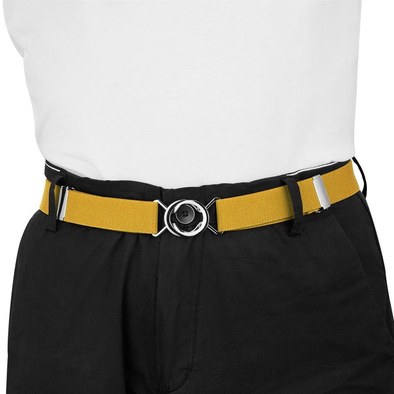 Buyless Fashion Kids Toddlers Baby Adjustable Elastic Stretch Belt with Silver Twisted Buckle