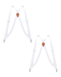"Buyless Fashion Trucker 2 Pack Suspenders for Men - 48"" Elastic Adjustable Straps 1 1/4"" - X Back"