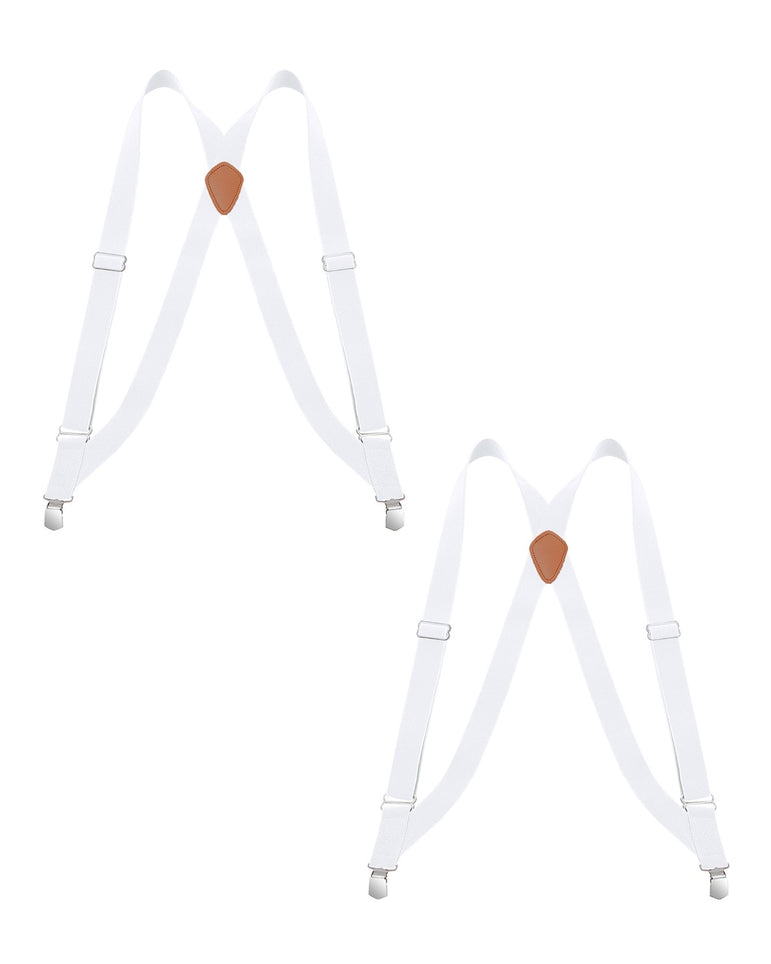 "Buyless Fashion Trucker 2 Pack Suspenders for Men - 48"" Elastic Adjustable Straps 1 1/4"" - X Back"