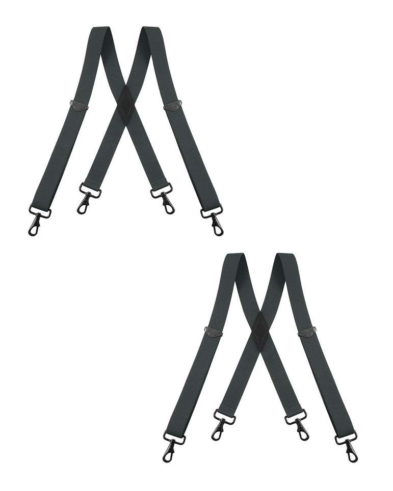 "Buyless Fashion 2 pack Suspenders for Men - 48"" Adjustable Straps 1 1/4"" - X Back with Black Hooks"