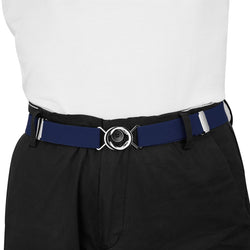 Buyless Fashion Kids Toddlers Baby Adjustable Elastic Stretch Belt with Silver Twisted Buckle