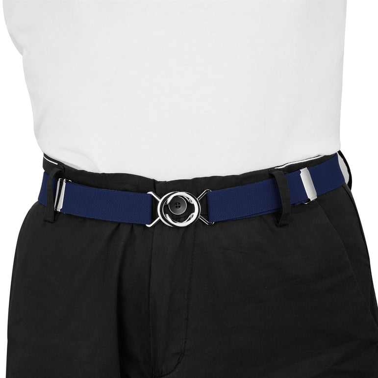 Buyless Fashion Kids Toddlers Baby Adjustable Elastic Stretch Belt with Silver Twisted Buckle