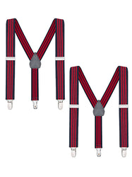 Buyless Fashion Adjustable 2 Pack Suspenders for Kids Toddlers Baby Elastic Solid Color 1 Inch - Y Back Design