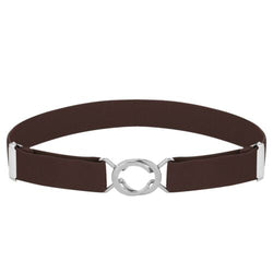 Buyless Fashion Kids Toddlers Baby Adjustable Elastic Stretch Belt with Silver Twisted Buckle