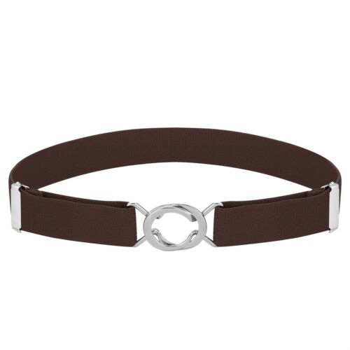 Buyless Fashion Kids Toddlers Baby Adjustable Elastic Stretch Belt with Silver Twisted Buckle