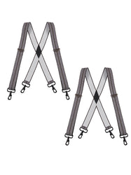 "Buyless Fashion 2 pack Suspenders for Men - 48"" Adjustable Straps 1 1/4"" - X Back with Black Hooks"