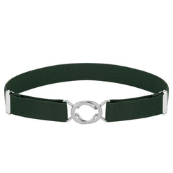 Buyless Fashion Kids Toddlers Baby Adjustable Elastic Stretch Belt with Silver Twisted Buckle