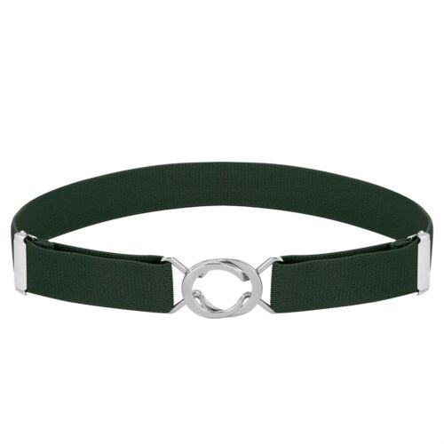 Buyless Fashion Kids Toddlers Baby Adjustable Elastic Stretch Belt with Silver Twisted Buckle