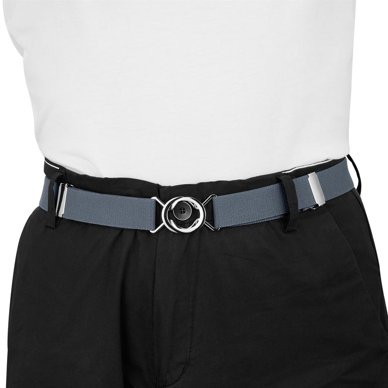 Buyless Fashion Kids Toddlers Baby Adjustable Elastic Stretch Belt with Silver Twisted Buckle