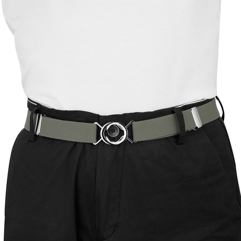 Buyless Fashion Kids Toddlers Baby Adjustable Elastic Stretch Belt with Silver Twisted Buckle