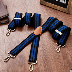 "Buyless Fashion Heavy Duty 2 Pack Suspenders for Men - 48"" Adjustable Straps 1 1/2"" - X Back with Strong Hooks"