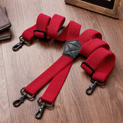 "Buyless Fashion Heavy Duty 2 Pack Suspenders for Men - 48"" Adjustable Straps 1 1/2"" - X Back with Strong Hooks"