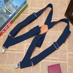 "Buyless Fashion Trucker 2 Pack Suspenders for Men - 48"" Elastic Adjustable Straps 1 1/4"" - X Back"
