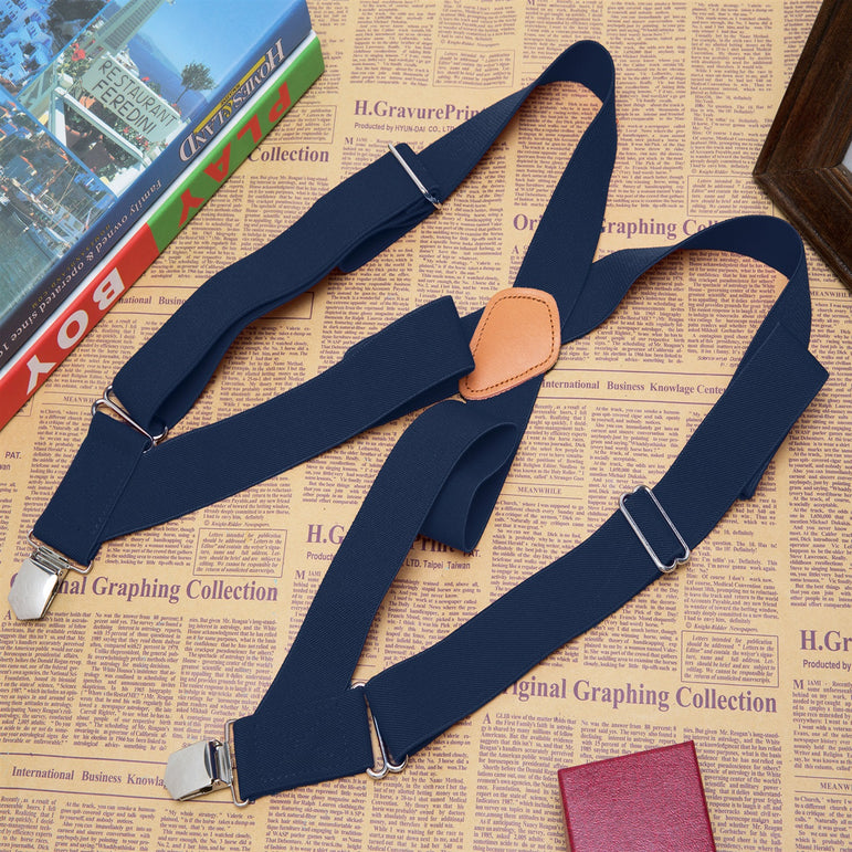 "Buyless Fashion Trucker 2 Pack Suspenders for Men - 48"" Elastic Adjustable Straps 1 1/4"" - X Back"