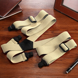 "Buyless Fashion Heavy Duty 2 Pack Suspenders for Men - 48"" Adjustable Straps 1 1/2"" - X Back with Black Plastic Clips"