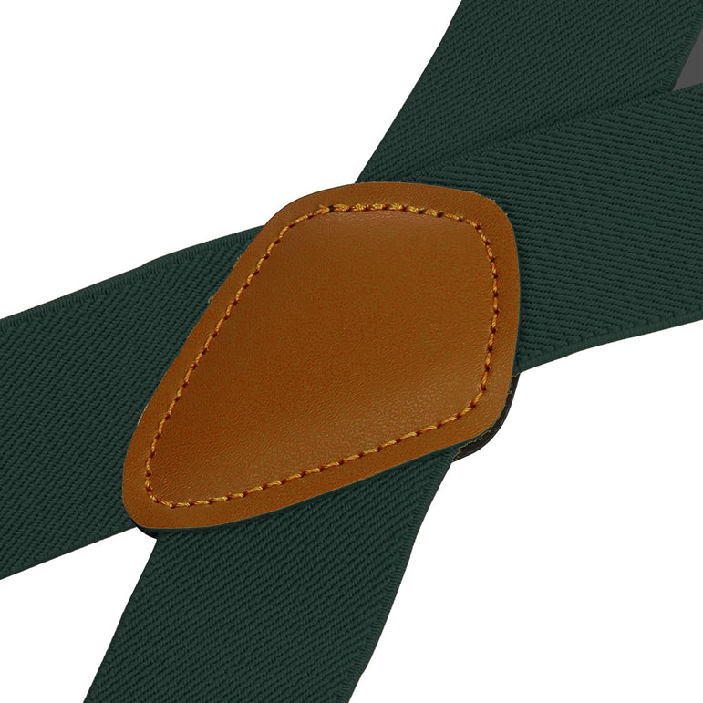 "Buyless Fashion Trucker Suspenders for Men - 48"" Elastic Adjustable Straps 1 1/4"" - X Back Utility Braces"
