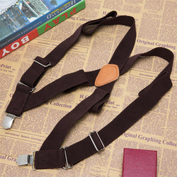 "Buyless Fashion Trucker 2 Pack Suspenders for Men - 48"" Elastic Adjustable Straps 1 1/4"" - X Back"