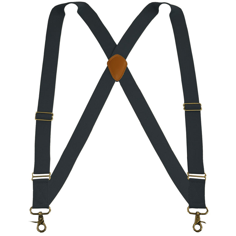"Buyless Fashion Trucker Suspenders for Men - 48"" Elastic Adjustable Straps 1 1/4"" - X Back Utility Braces"