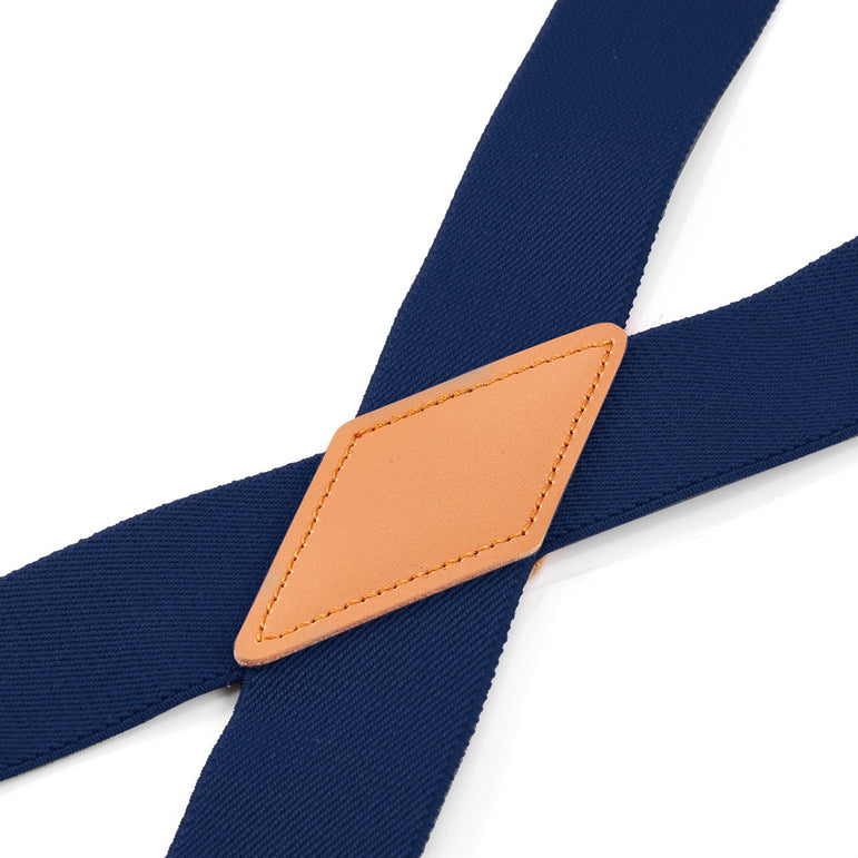 "Buyless Fashion 2 pack Suspenders for Men - 48"" Adjustable Straps 1 1/4"" - X Back With Black Clips"