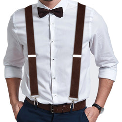 "Buyless Fashion Heavy Duty 2 Pack Suspenders for Men - 48"" Adjustable Straps 1 1/2"" - X Back with Strong Hooks"