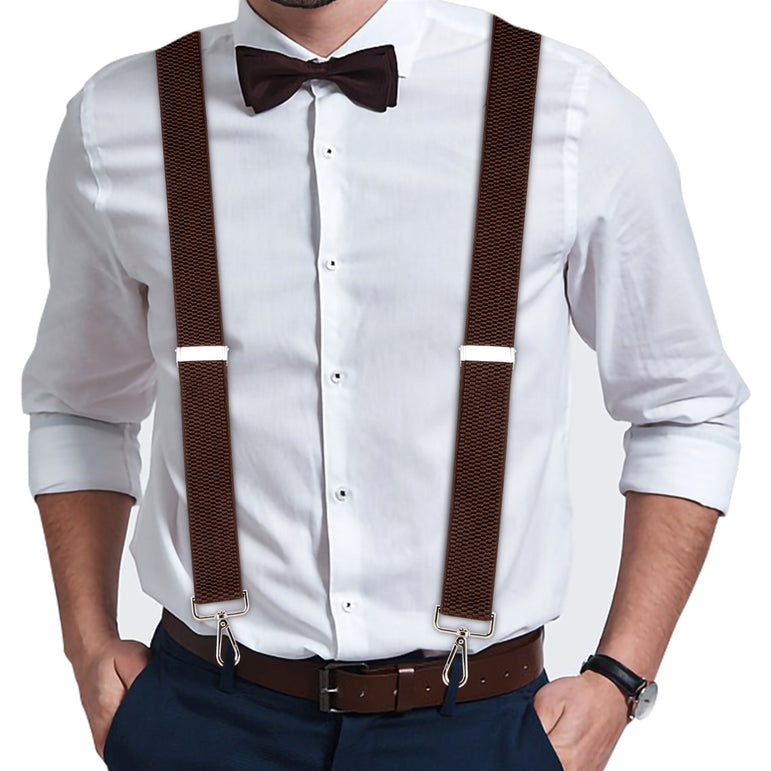 "Buyless Fashion Heavy Duty 2 Pack Suspenders for Men - 48"" Adjustable Straps 1 1/2"" - X Back with Strong Hooks"